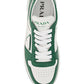 District Perforated Leather Sneakers - White / Green.