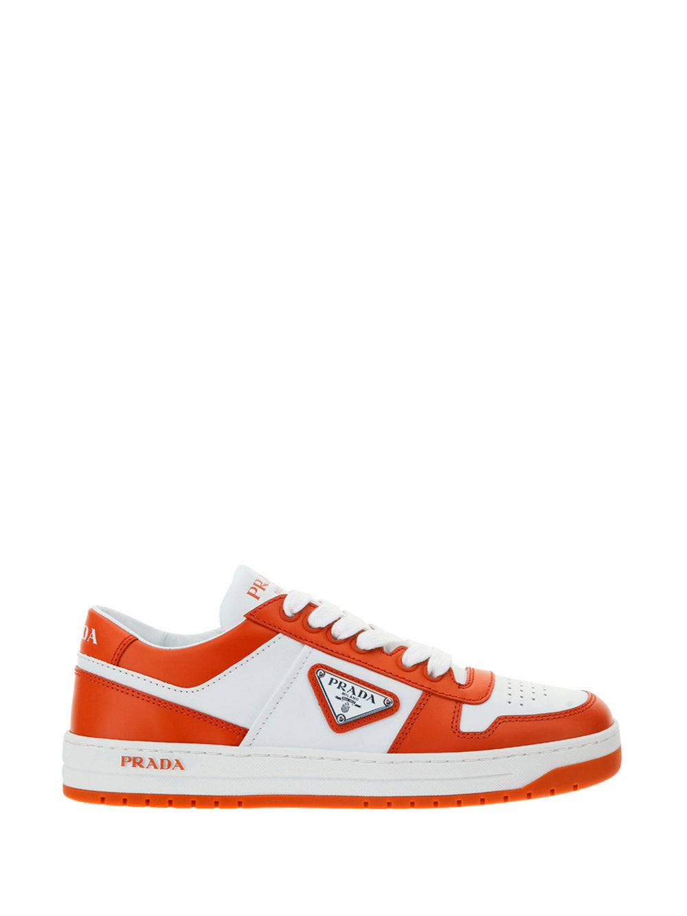 Downtown Leather Sneakers - Orange / White.