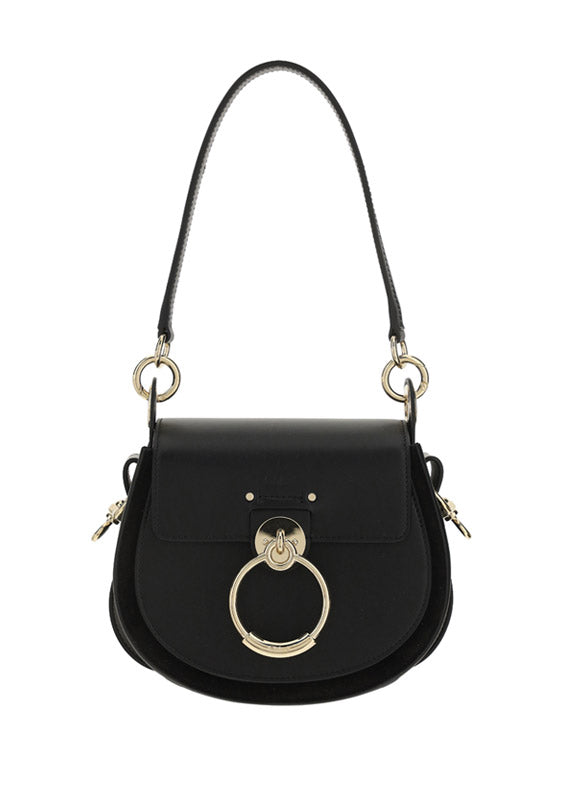 Tess Small Purse in Shiny & Suede Calfskin - Black