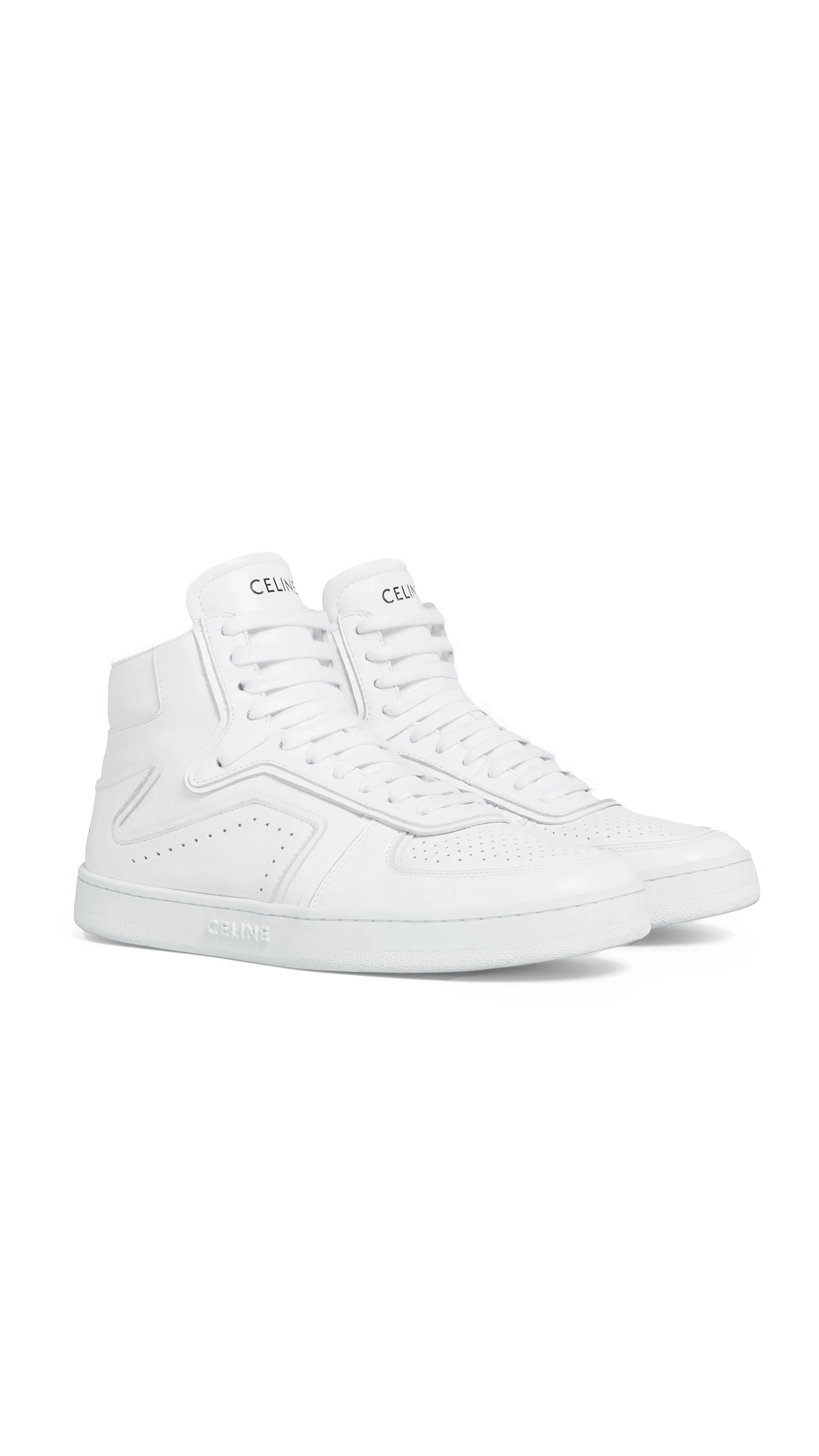 CT-01 "Z" Trainer High-top Sneaker in Calfskin - Optic White