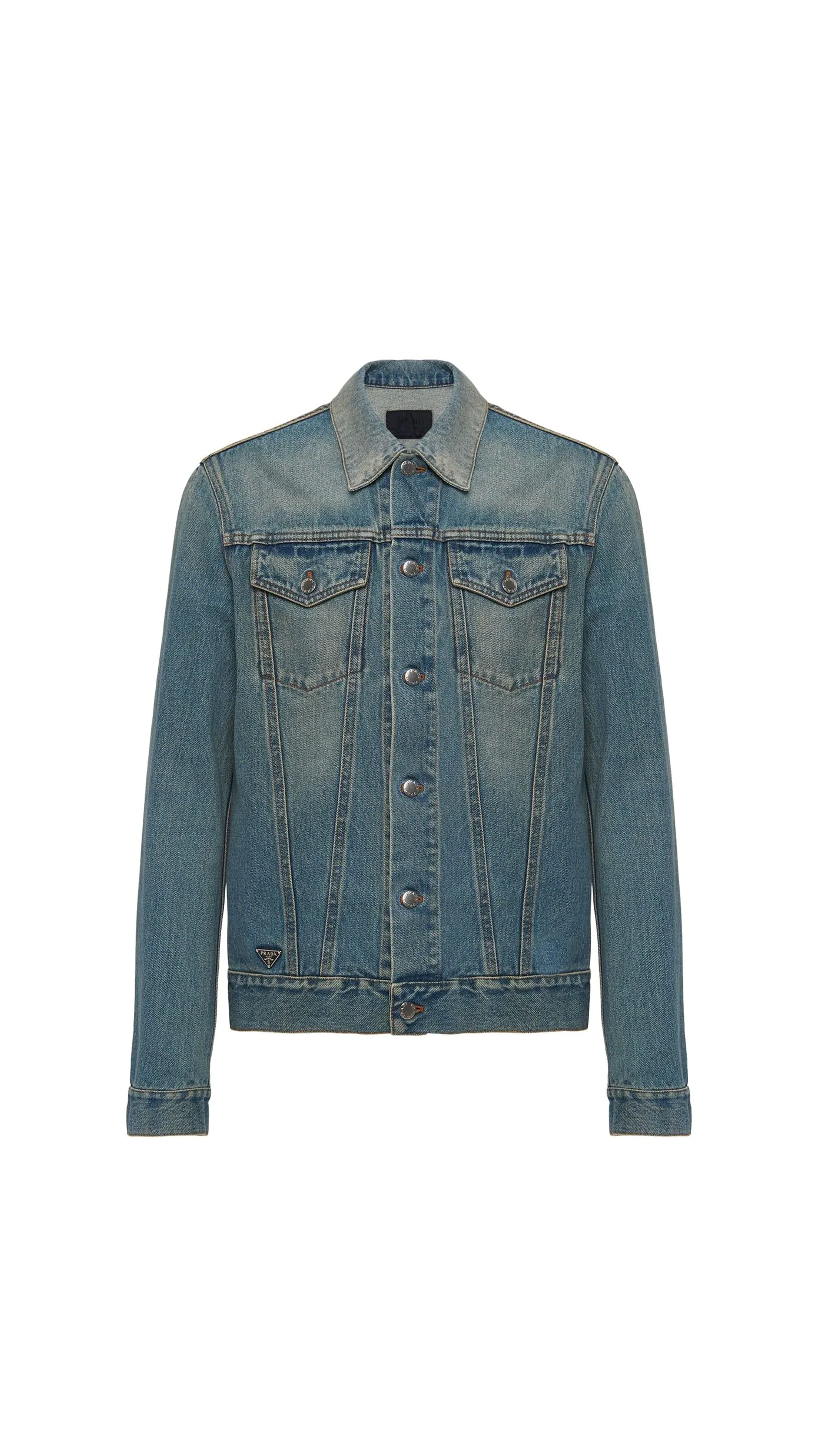 Denim Blouson Jacket - Light Blue