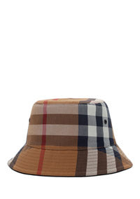 Check Cotton Canvas Bucket Hat - Birch Brown