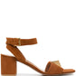 One Stud Sandal in Suede With Maxi Stud - Saddle Brown