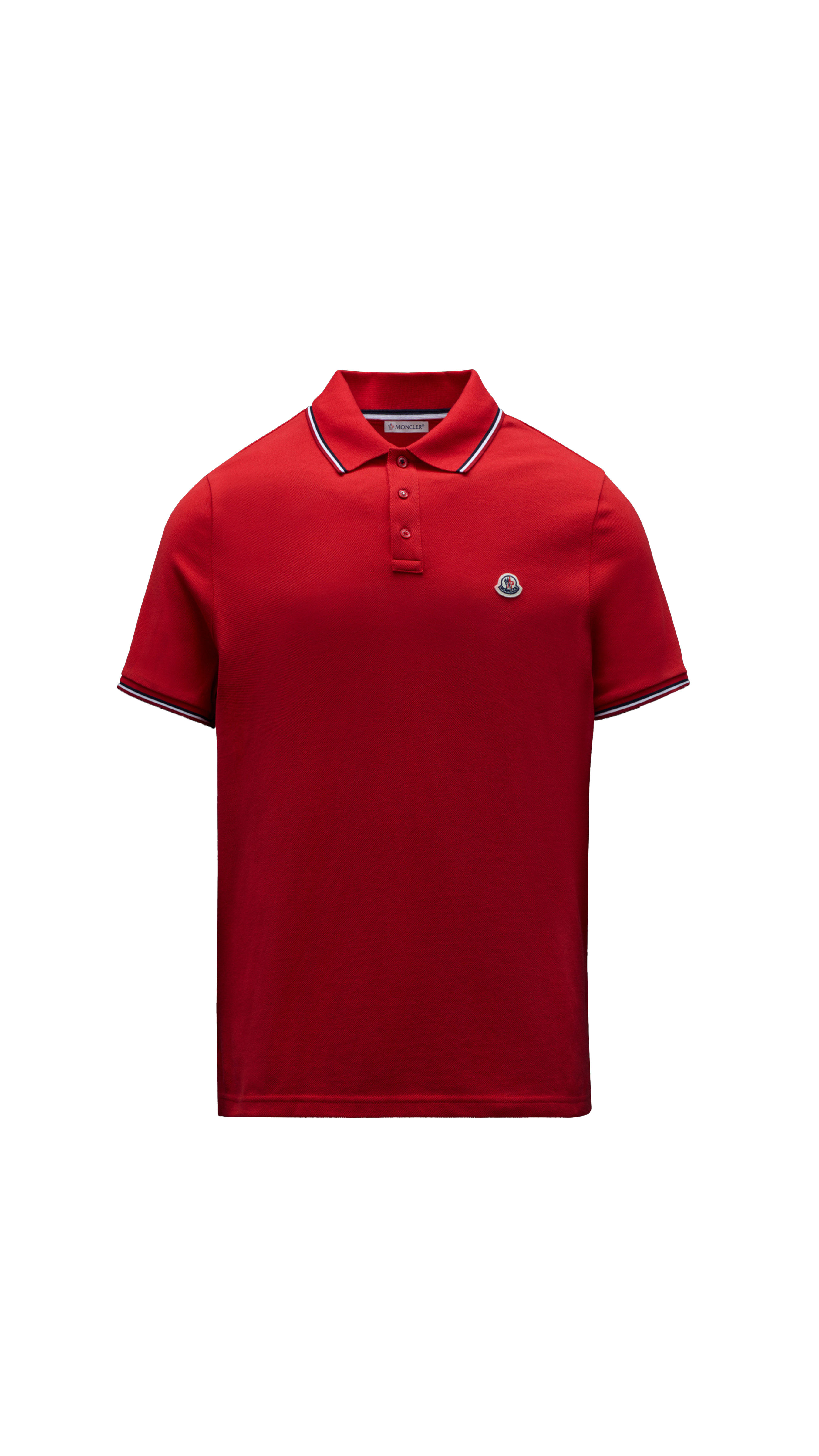 Polo With Tricolor Detail - Scarlet Red