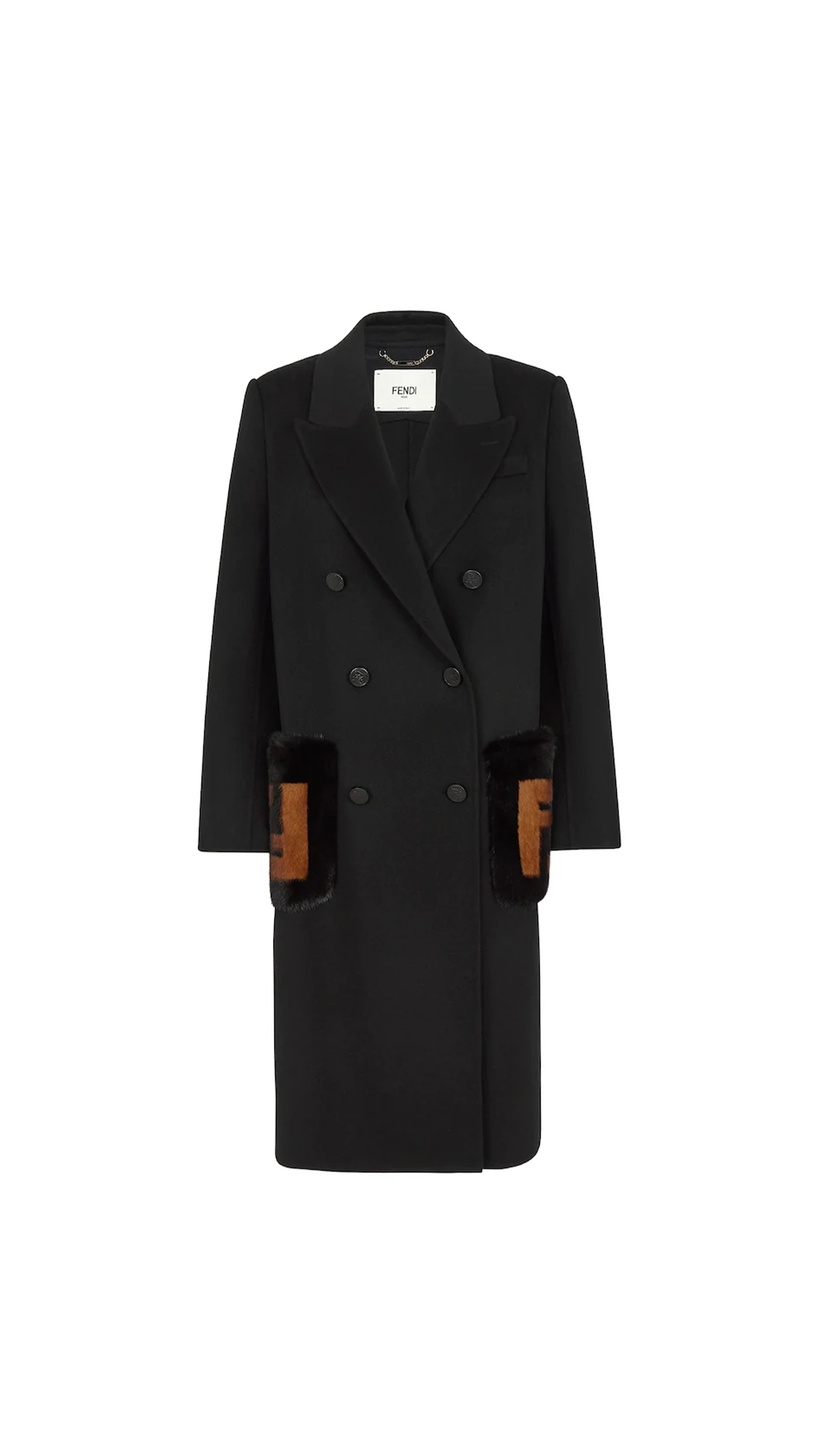 Wool Coat - Black/Brown