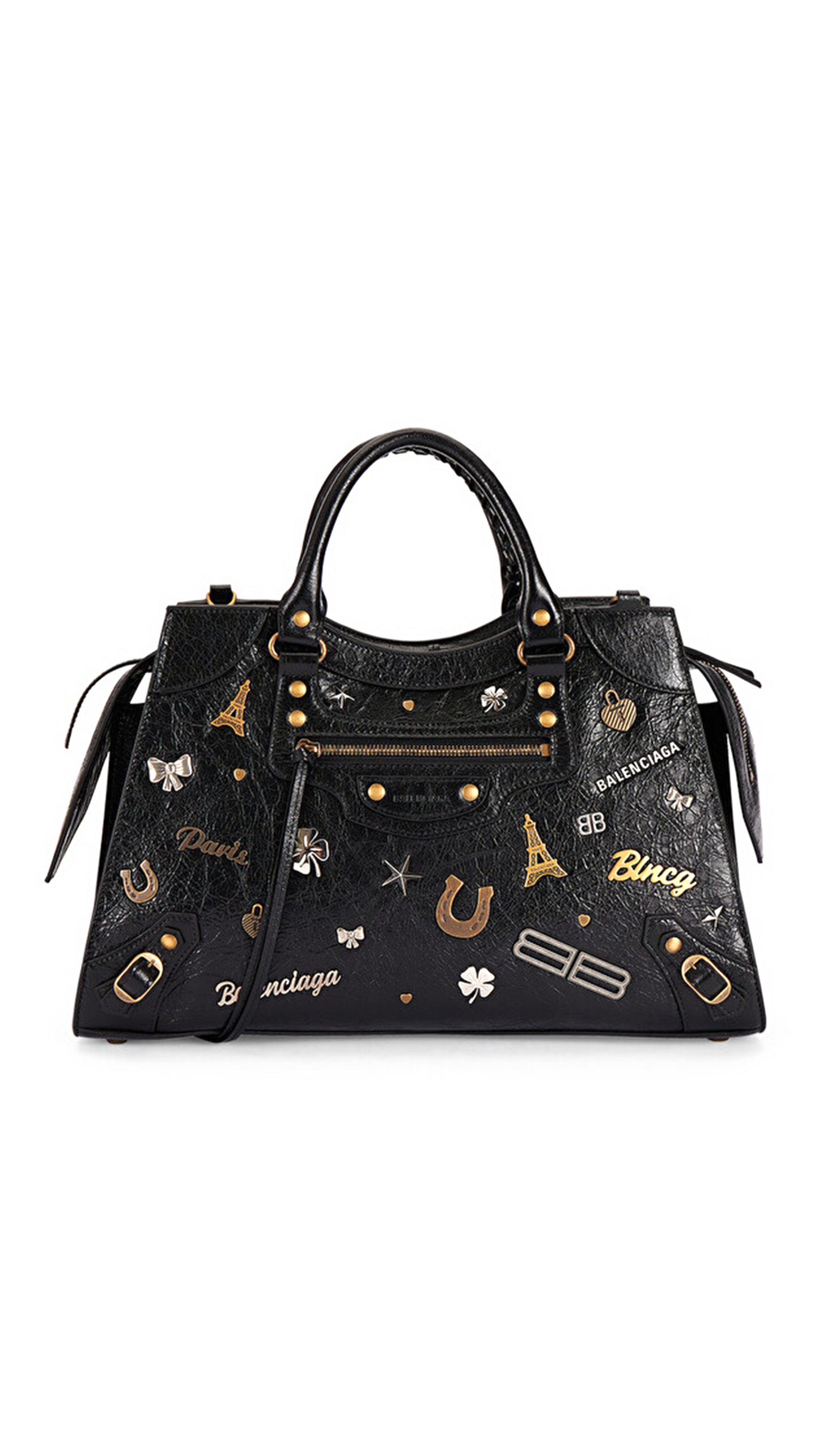Neo Classic Bag with Allover Details - Black