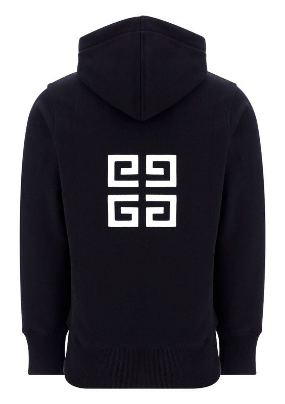4G Embroidered Hoodie - Black