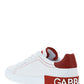 Calfskin Nappa Portofino Sneakers - White / Red