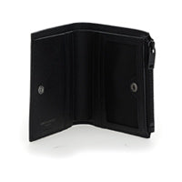 Compact Wallet in Grain de Poudre Embossed Leather - Black