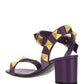 Roman Stud Calfskin Sandal 60MM - Purple