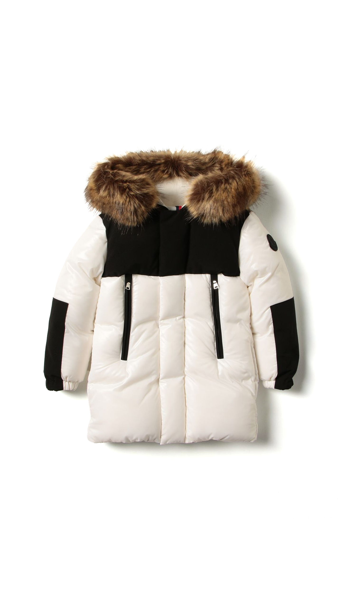 Two-Tone Down Jacket With Ecological Fur