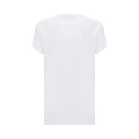 Cotton T-Shirt With Black Rhinestone Logo - White