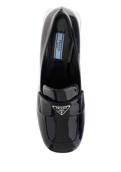 Patent Leather Loafer Pumps - Black.