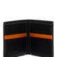 Monogram Print Bifold Wallet - Black/Orange