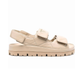 Padded Nappa Leather Sandals - Beige