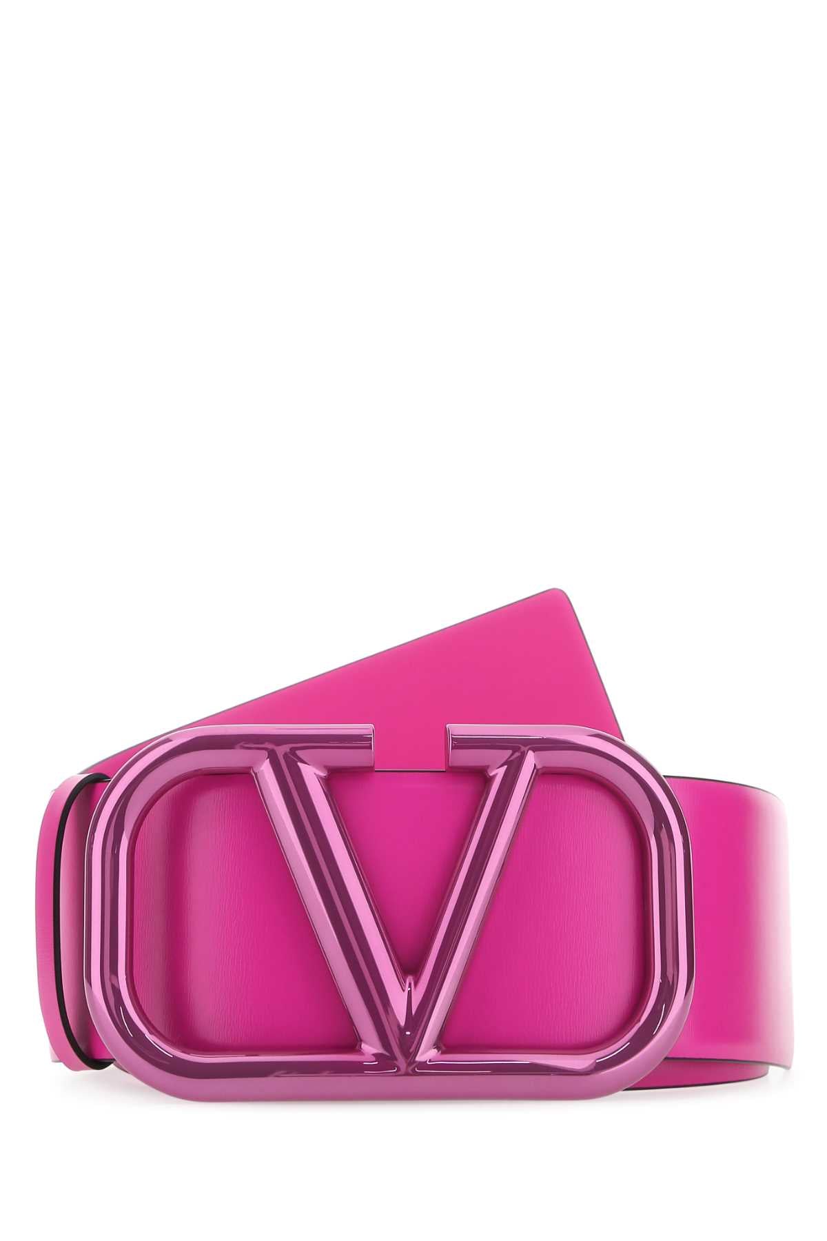 Vlogo Signature Belt in Glossy Calfskin 70mm - Pink PP