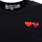 Double Heart T-shirt -  Black