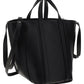 Everyday Small North-South Shoulder Tote Bag In Grained Calfskin - Black