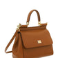 Small Sicily Bag In Dauphine Calfskin - Brown