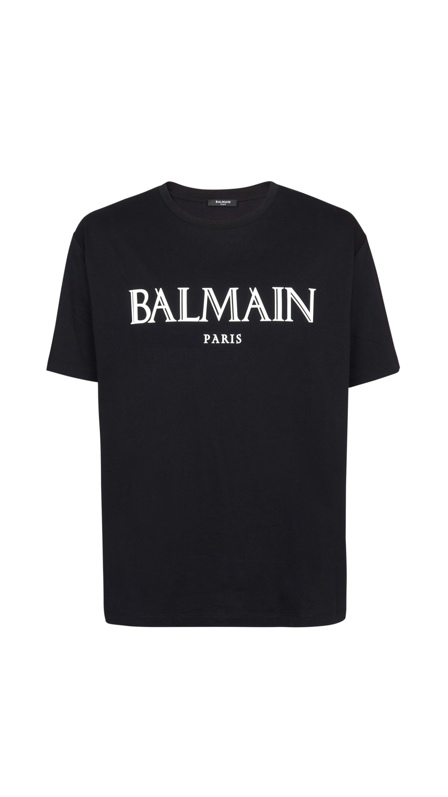 T-shirt with Rubber Roman Logo - Black