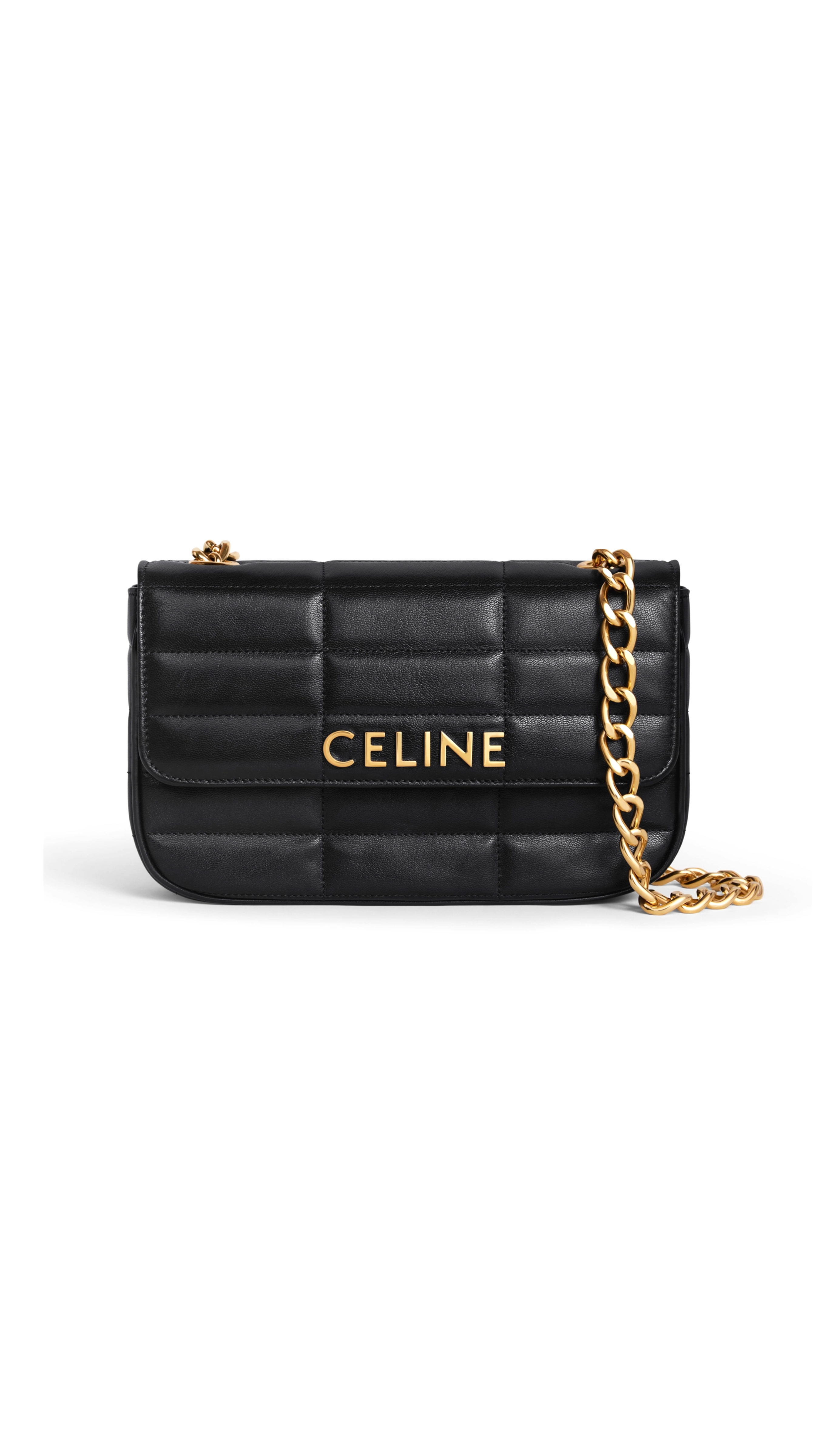 Chain Shoulde Bag Mattelassé Monochrome in Quilted Goatskin - Black