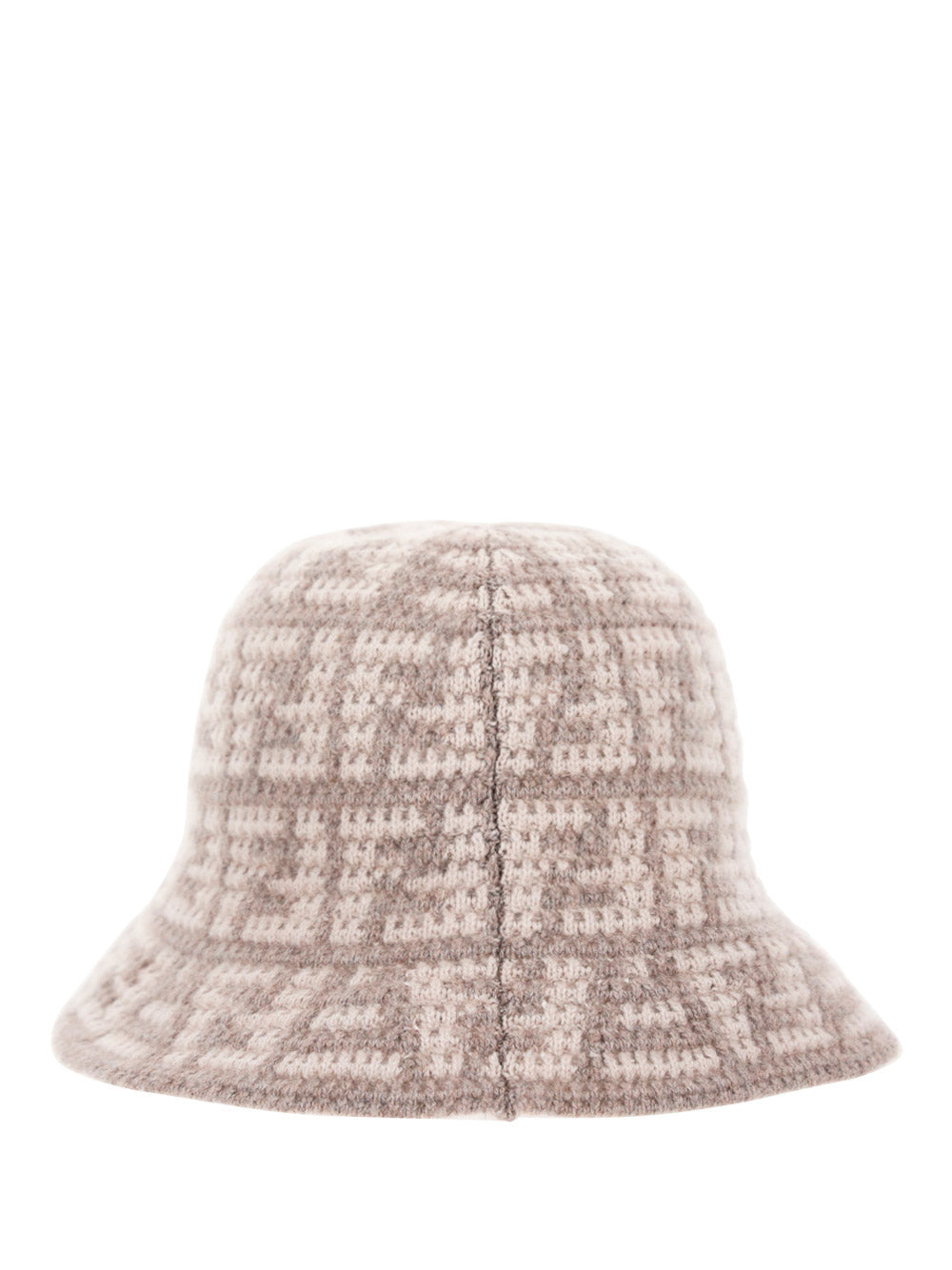 FF Jacquard Cashmere Cloche Hat - Grey