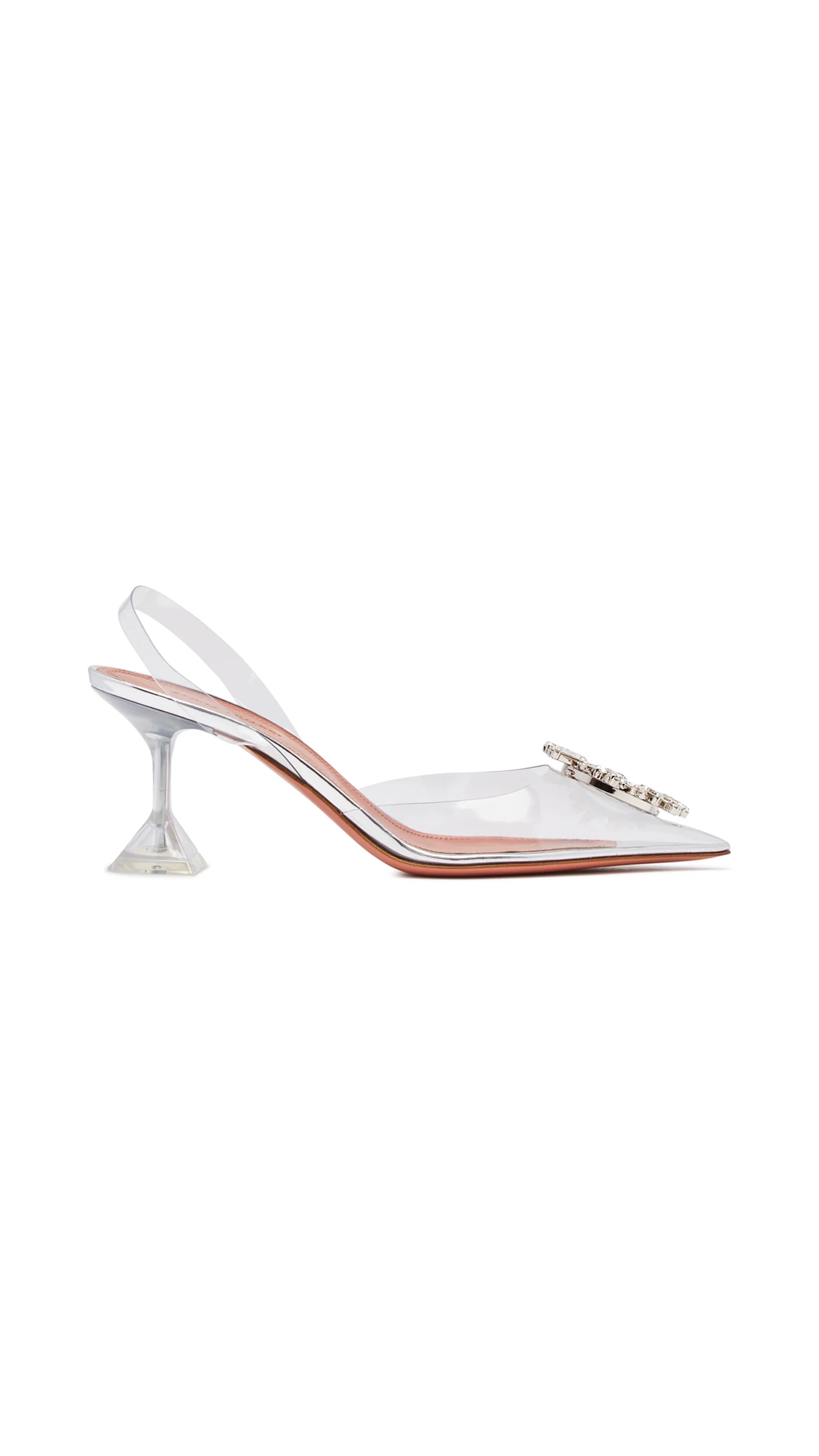 Begum Glass 70 PVC Slingback Pump - Transparent