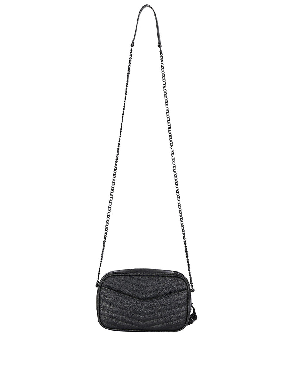 Saint Laurent - Lou Mini Grain de Poudre Embossed Leather Quilted Crossbody Bag