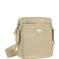 Re-Nylon and Saffiano Leather Shoulder Bag - Powder