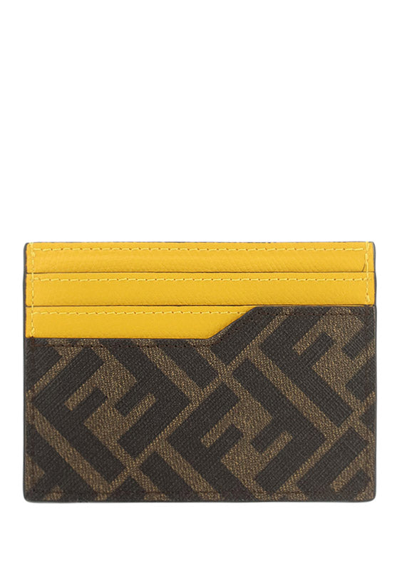 FF Logo Card Holder - Brown / Yellow