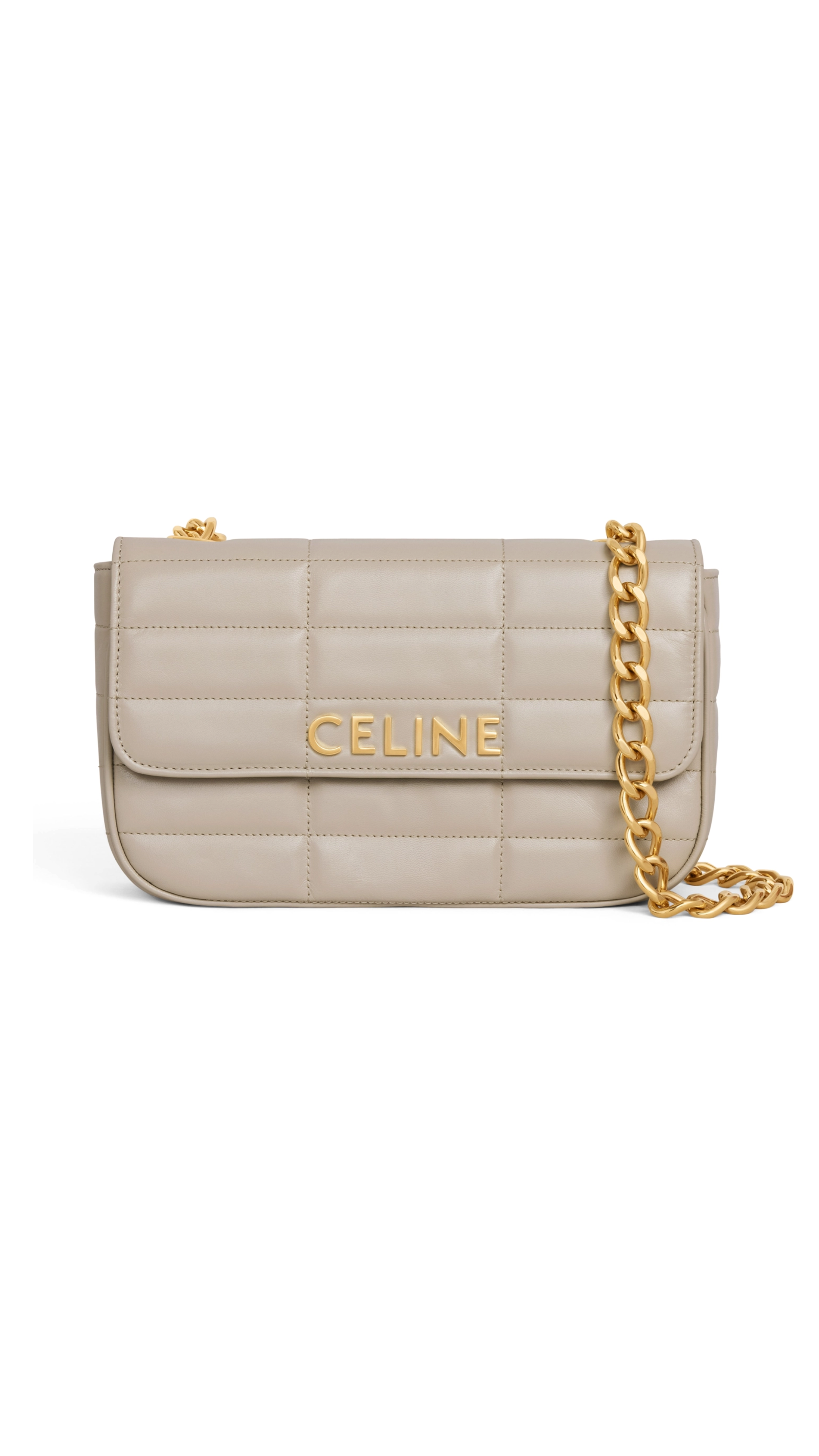 Chain Shoulder Bag Mattelassé Monochrome in Quilted Goatskin - Trench