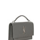 Sunset Chain Wallet Bag in Smooth Leather - Grey