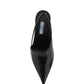 Brushed Leather Slingback Pumps - Black