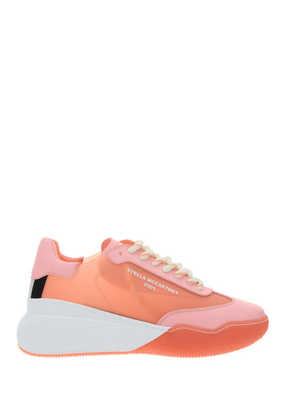 Loop Lace-Up Sneakers - Peach