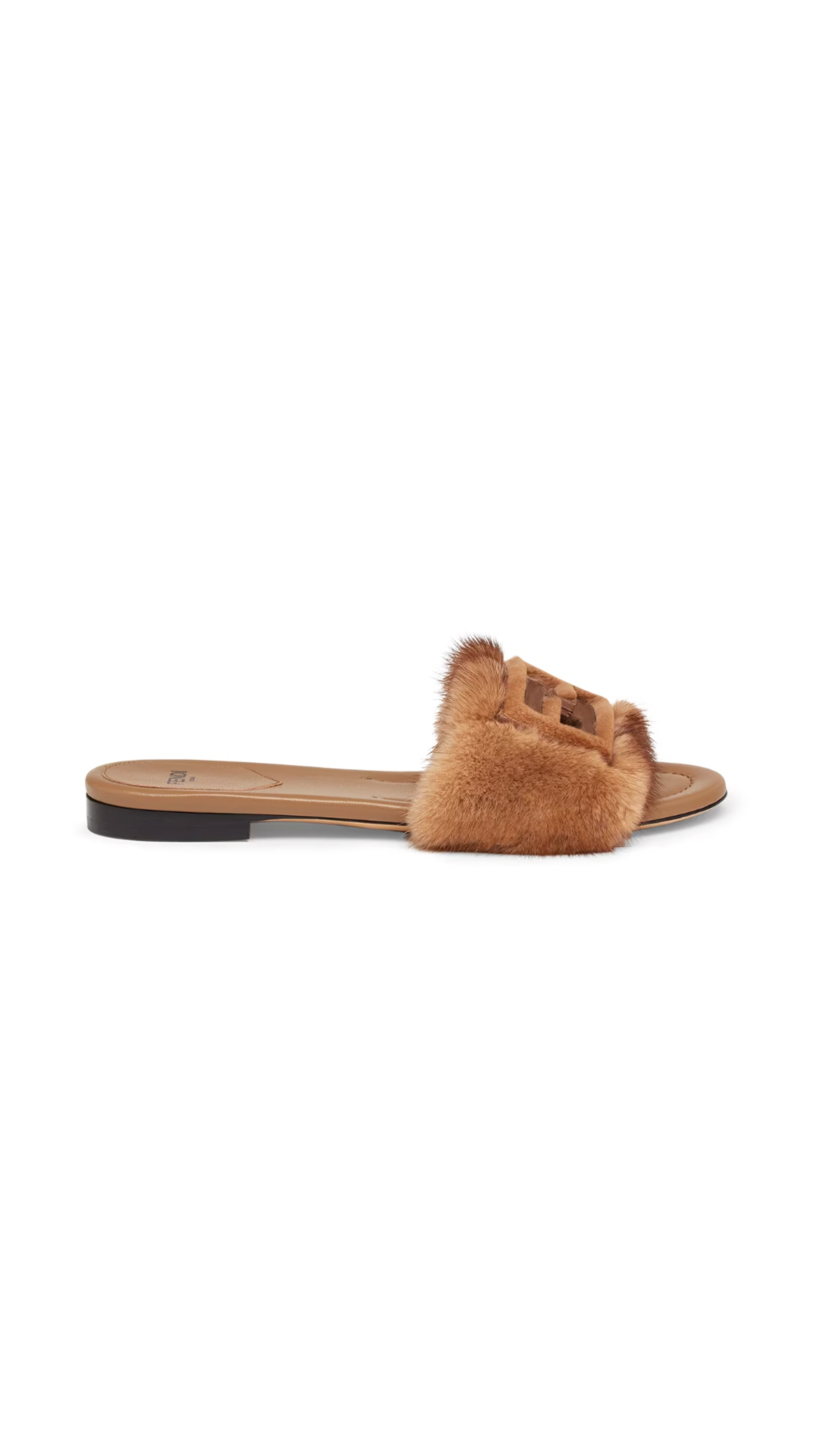 Baguette Mink Slides - Brown