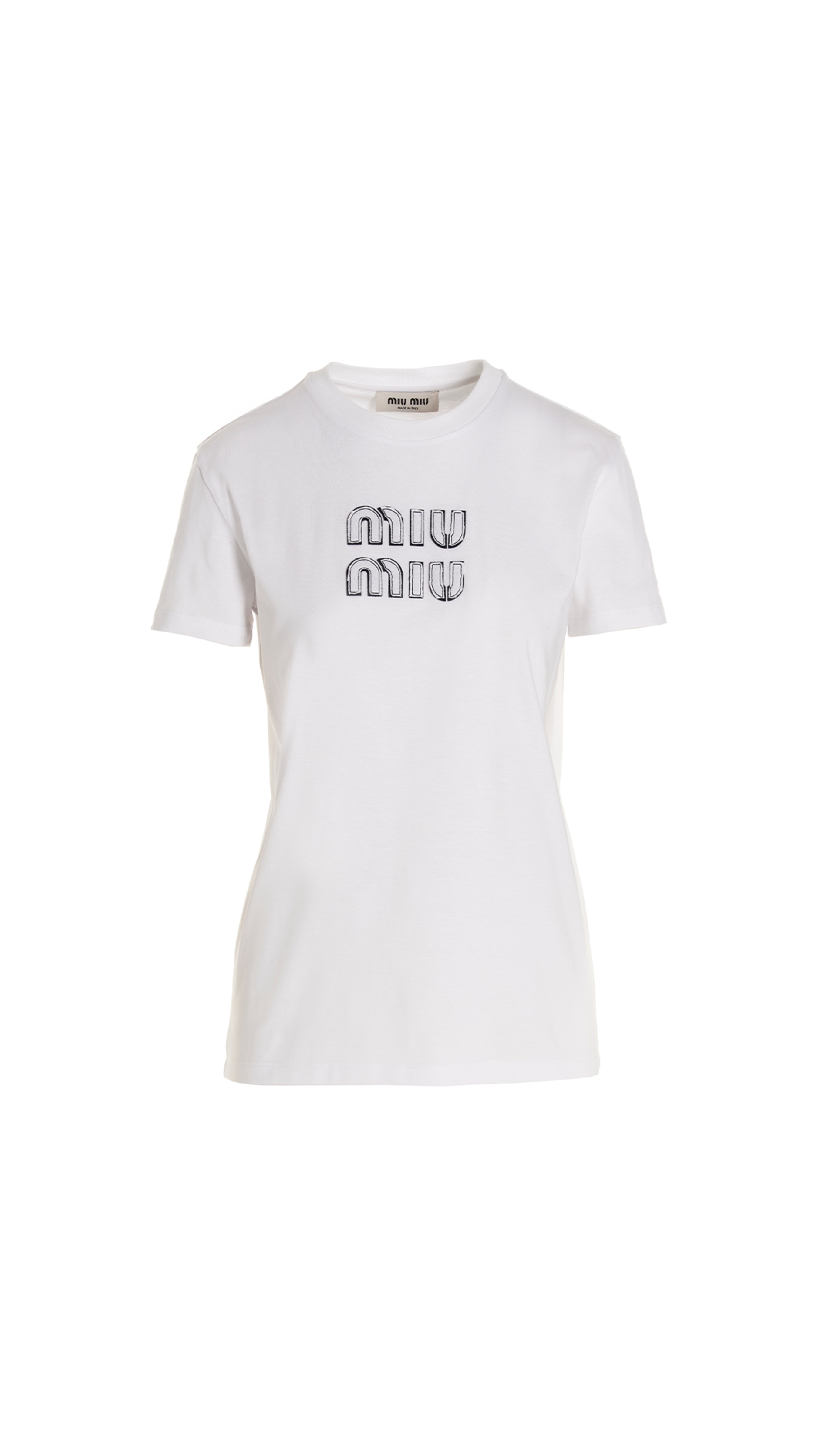 Embroidered Cotton T-shirt - White