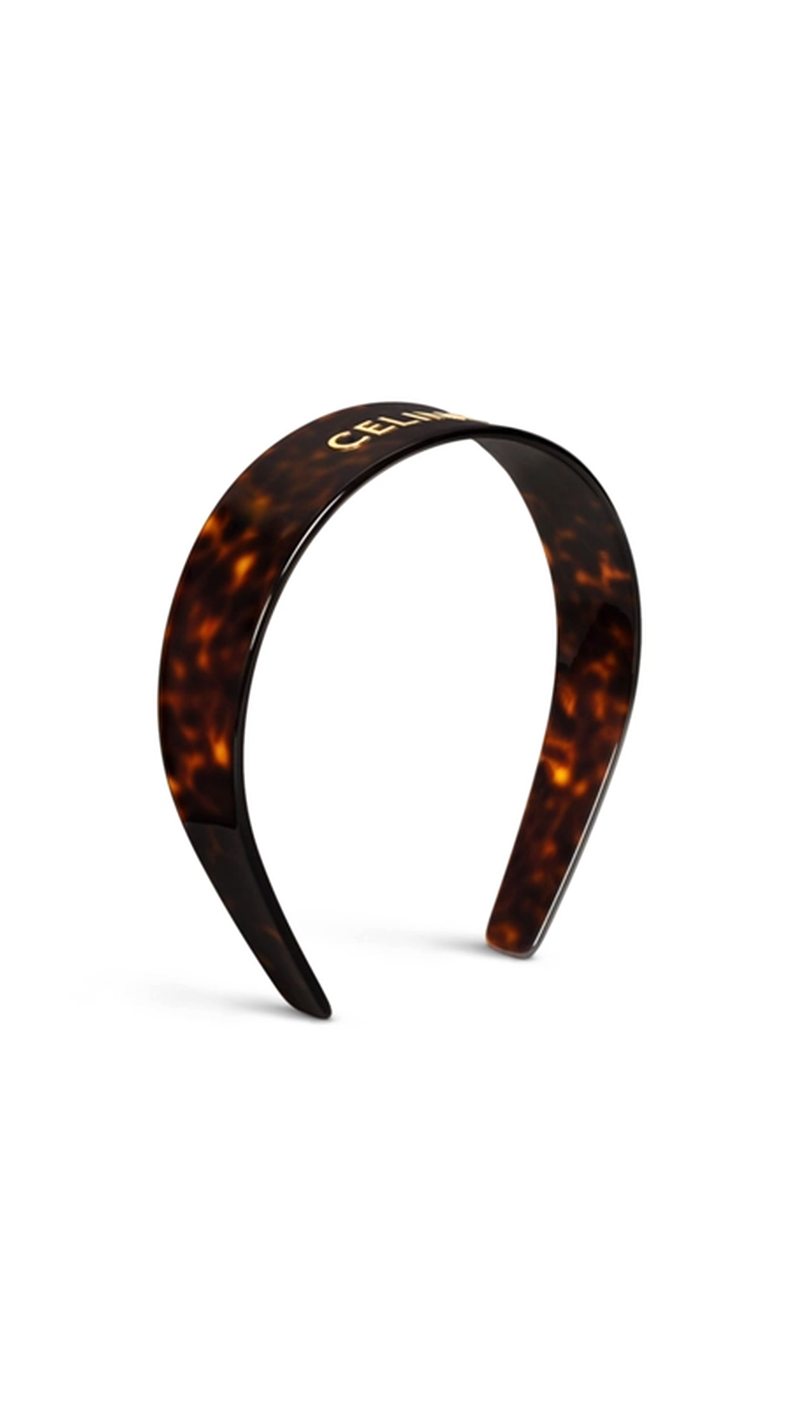 Logo Headband in Acetate and Brass - Dark Havana / Gold