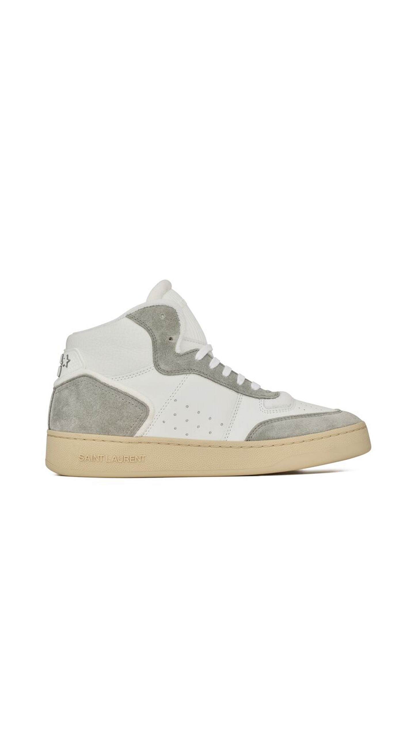 SL/80Sneakers in Leather and Suede - Blanc Optique/Paris Roof