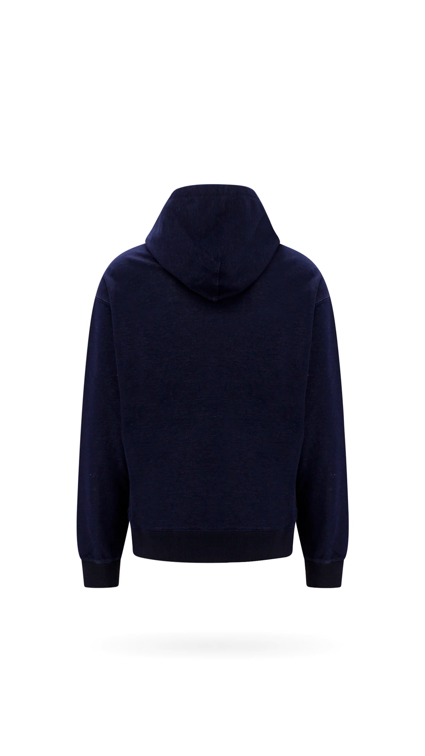 Jersey Hoodie with Logo Tag - Navy