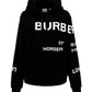 Horseferry Print Cotton Oversized Hoodie - Black