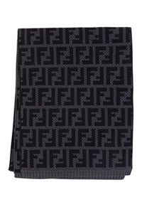 FF Logo Cotton Scarf - Black / Grey