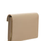 Cassandra Chain Wallet in Grain de Poudre Embossed Leather -  Dark Beige