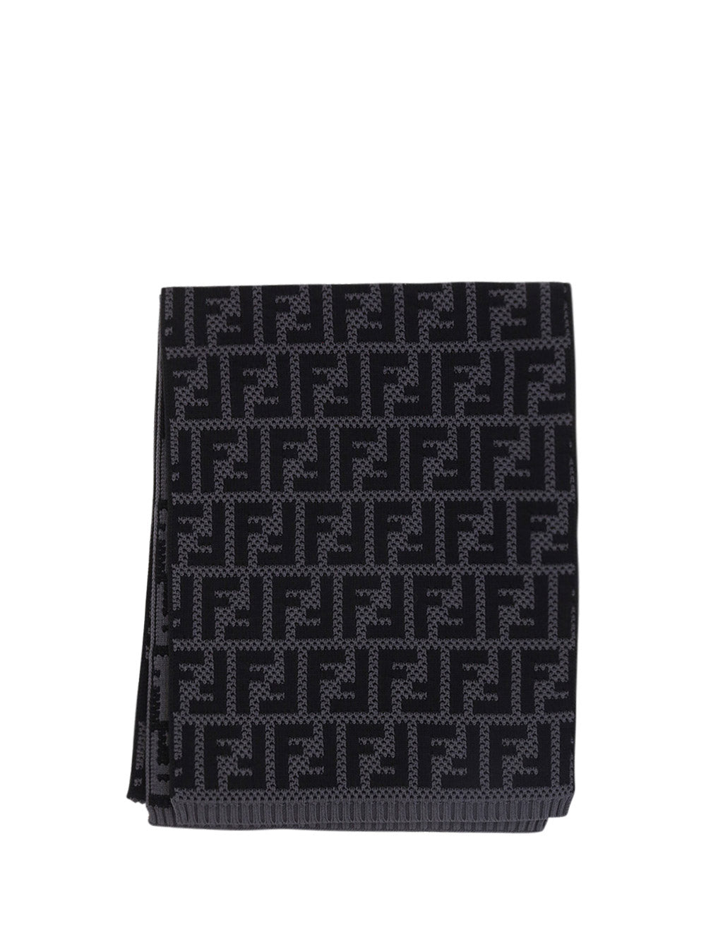 FF Logo Cotton Scarf - Black / Grey