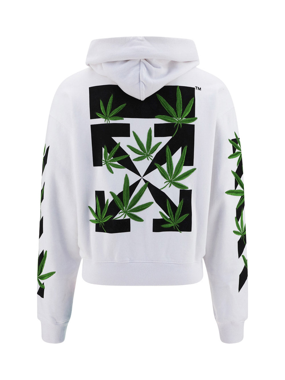 Weed Arrows Over Hoodie - White