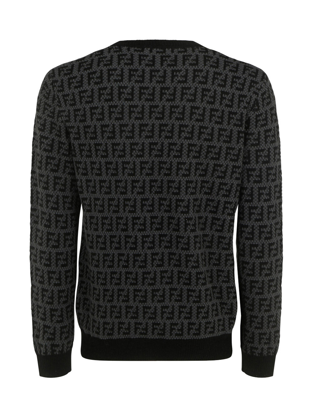 Monogram Wool Pullover - Black Grey