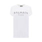 Cotton T-Shirt With Black Rhinestone Logo - White