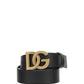 Lux Leather Belt With Crossover DG Logo Buckle - Black