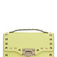 Rockstud Grainy Calfskin Wallet With Chain - Yellow