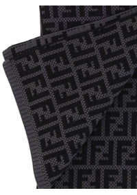 FF Logo Cotton Scarf - Black / Grey