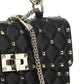 Small Rockstud Spike Nappa Leather Bag - Black